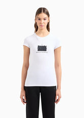 T-Shirt Women White Armani Exchange L Camiseta